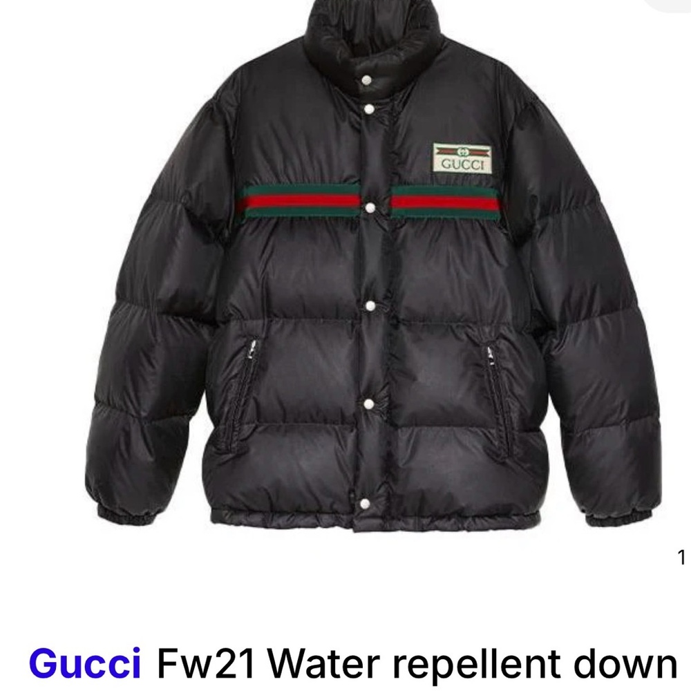 Gucci Black Down Jacket with Logo